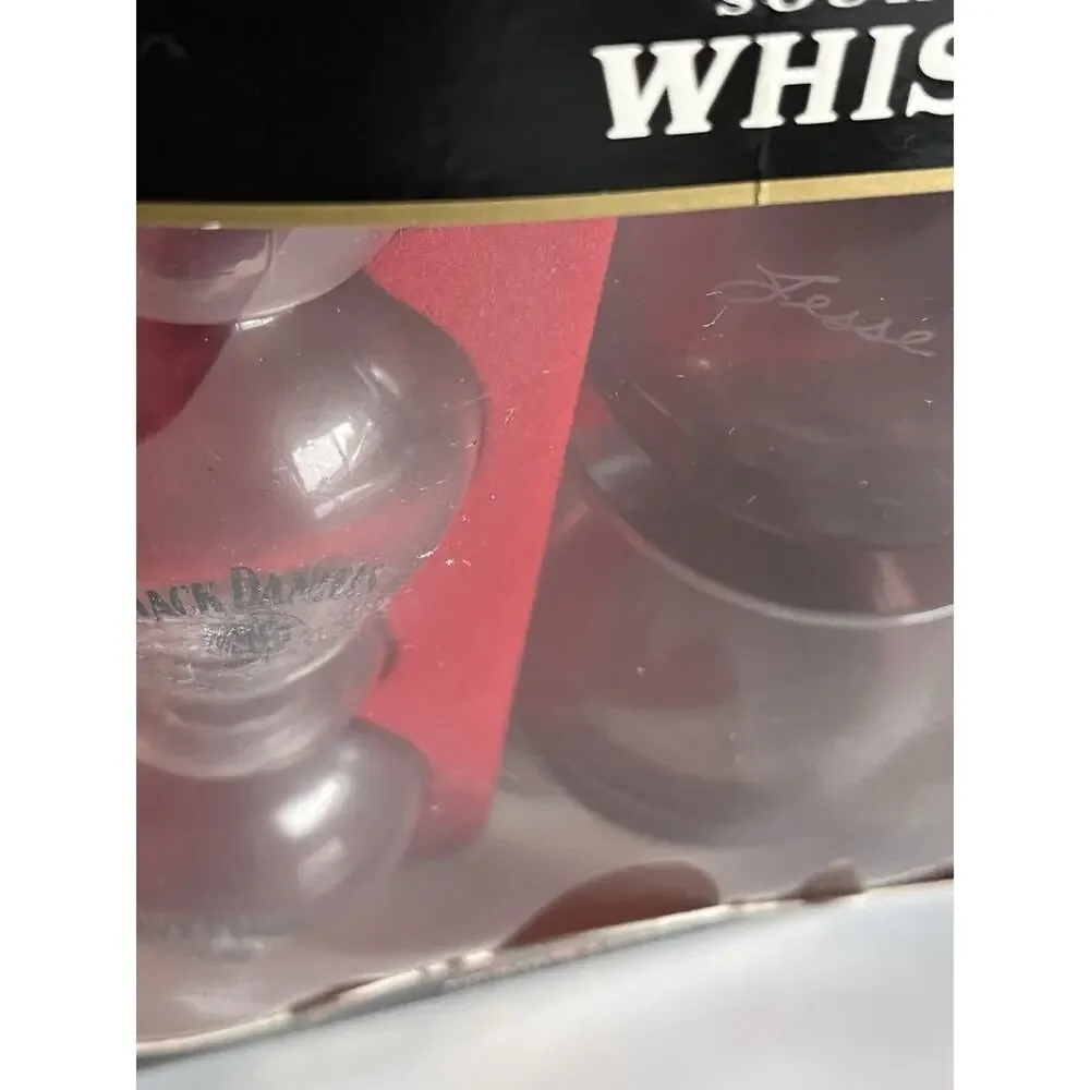 Vintage Jack Daniel’s Old No. 7 Jesse Gamble Signature Glass Set Sealed NOS